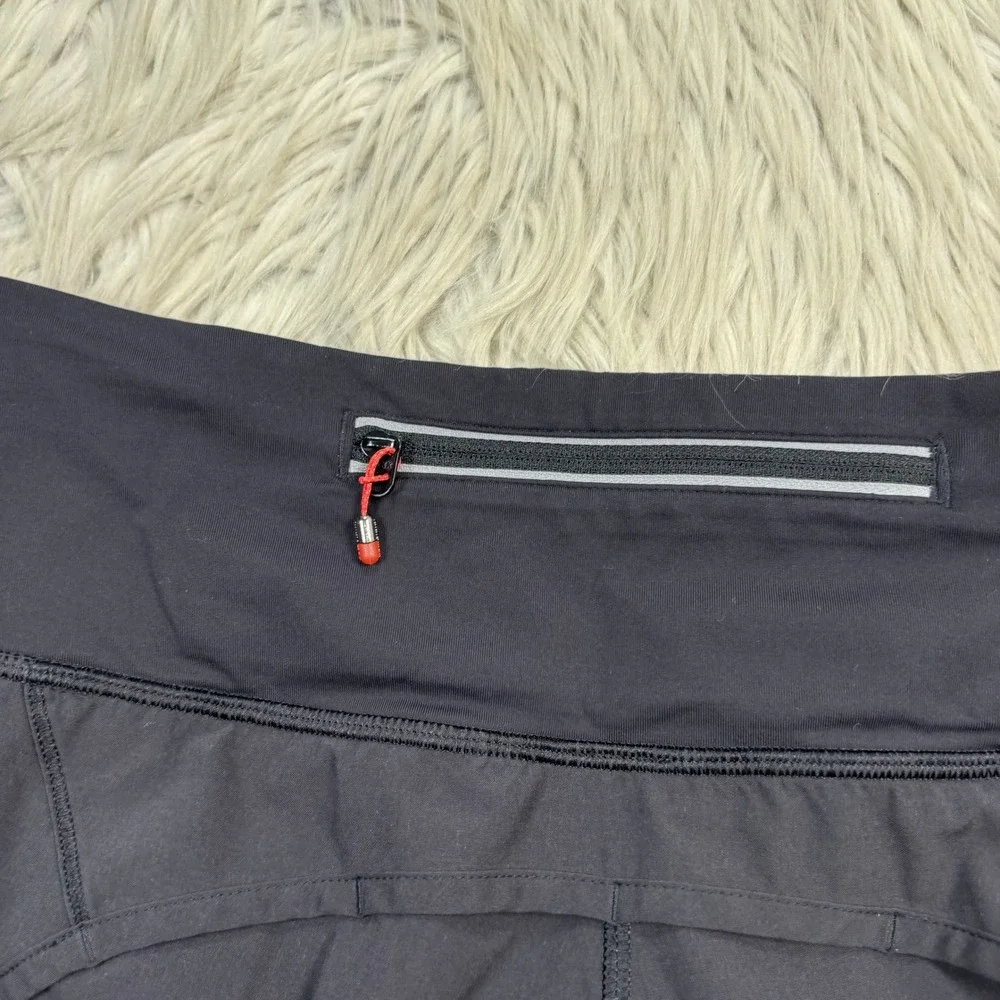 Lululemon Women's 4 Solid Black Speed Up Lined Shorts Running Gym